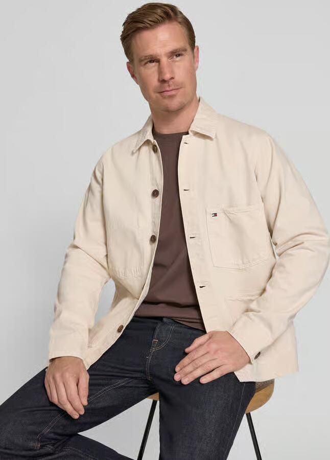 Tommy Hilfiger regular fit overhemdjack van puur katoen