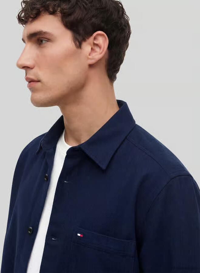 Tommy Hilfiger regular fit overshirt van katoenmix