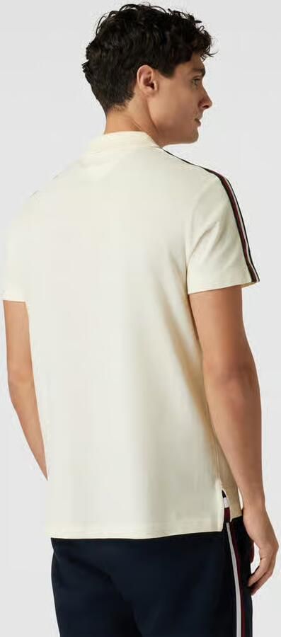 Tommy Hilfiger Heren Polo Shirt met Gestreepte Mouwen en Logo White Heren
