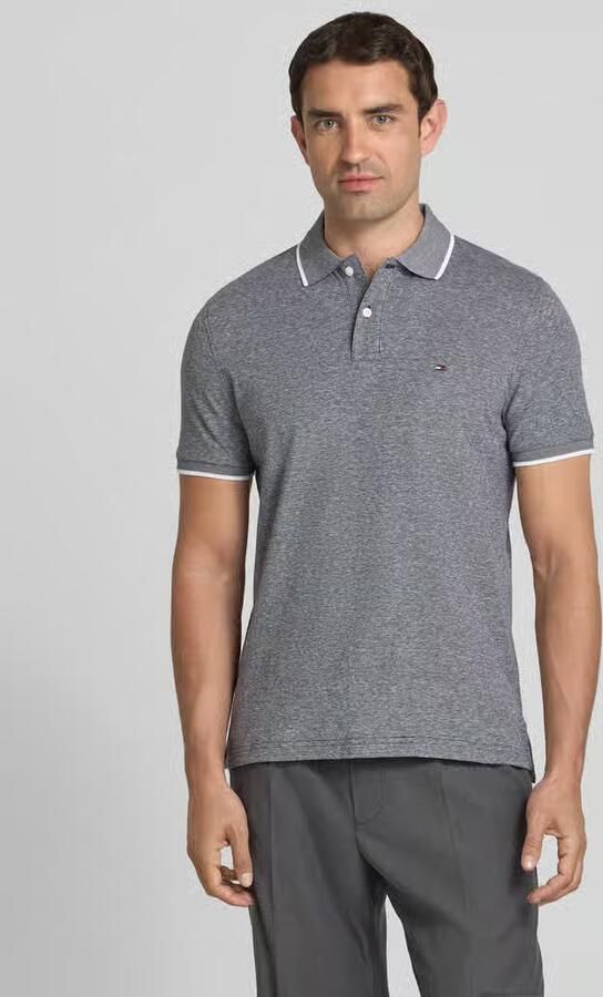 Tommy Hilfiger Regular fit poloshirt van een mix van katoen en linnen - Foto 2