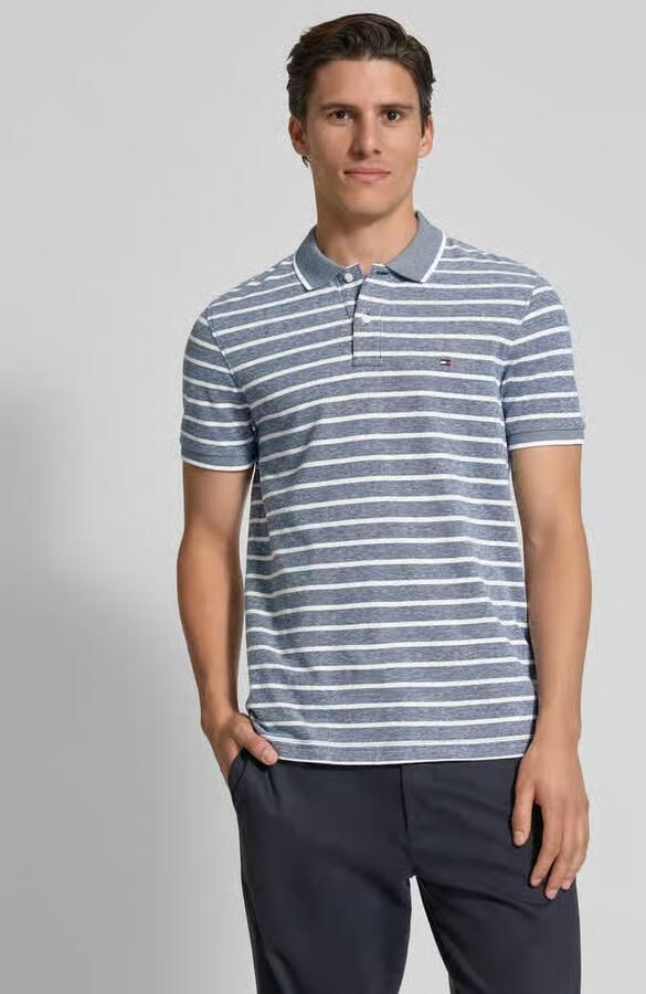 Tommy Hilfiger Regular fit poloshirt van een mix van katoen en linnen - Foto 2