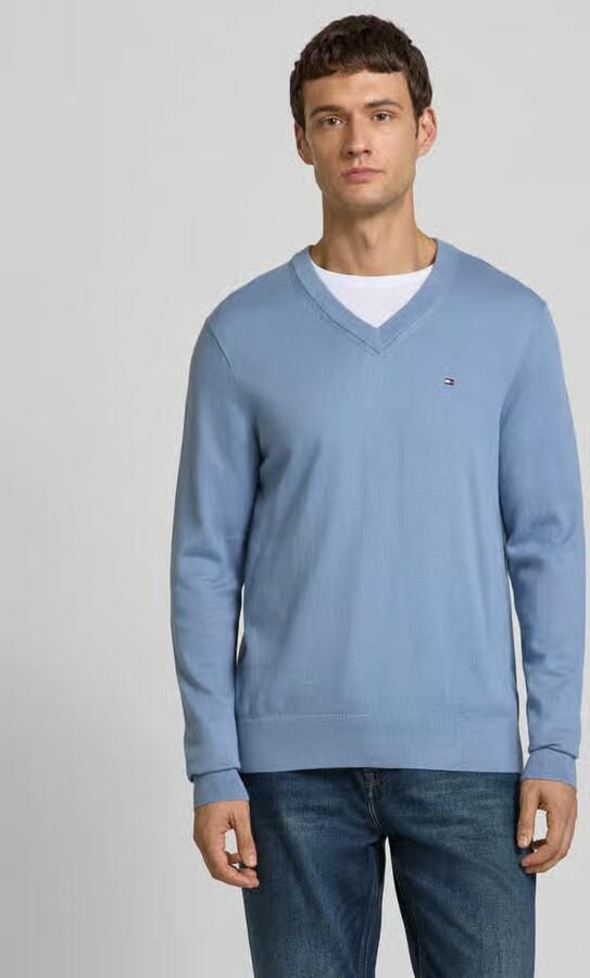 Tommy Hilfiger Regular fit pullover van een mix van katoen en kasjmier - Foto 2