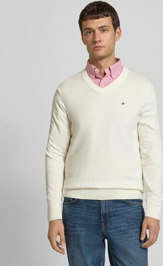 Tommy Hilfiger Regular fit pullover van een mix van katoen en kasjmier - Foto 2