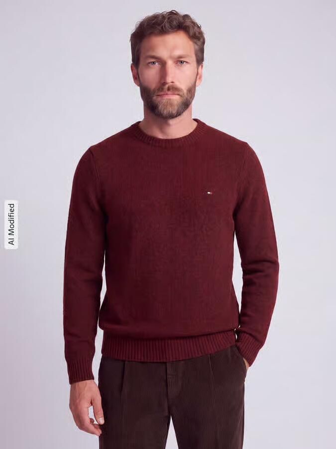 Tommy Hilfiger Bordeaux Gebreide Trui Regular Fit Red Heren - Foto 4