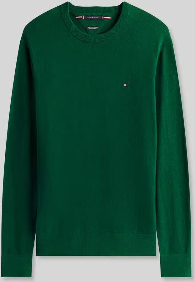 Tommy Hilfiger Regular fit gebreide pullover van een mix van katoen en kasjmier