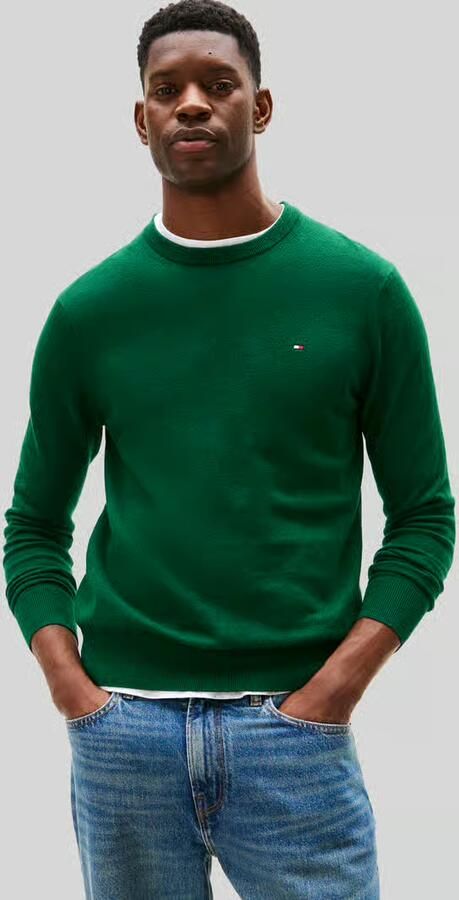 Tommy Hilfiger Regular fit gebreide pullover van een mix van katoen en kasjmier - Foto 4