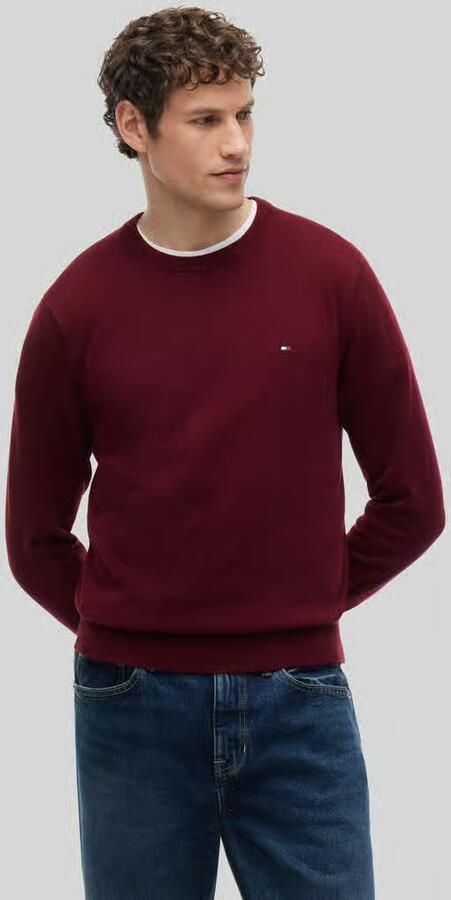 TOMMY HILFIGER Heren Truien & Vesten Pima Org Ctn Cashmere Crew Neck Bordeaux - Foto 9