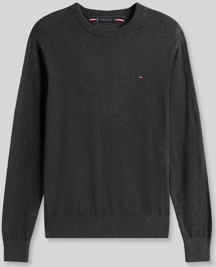 TOMMY HILFIGER Heren Truien & Vesten Pima Org Ctn Cashmere Crew Neck Donkergrijs
