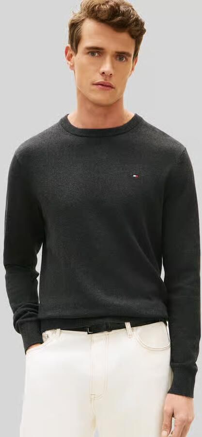TOMMY HILFIGER Heren Truien & Vesten Pima Org Ctn Cashmere Crew Neck Donkergrijs - Foto 9