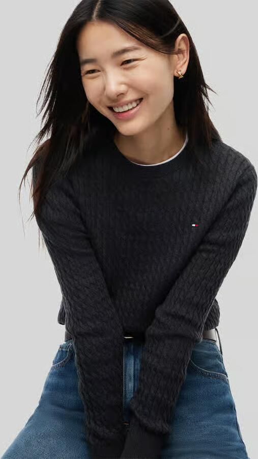Tommy Hilfiger Regular fit pullover van pure katoen '