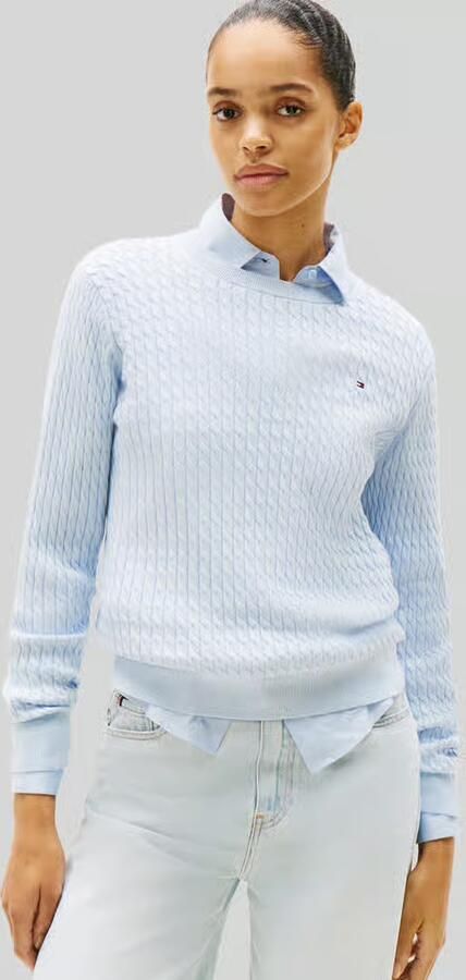Tommy Hilfiger Trui met ronde hals CO CABLE C-NK LS SWEATER - Foto 6