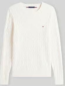 Tommy Hilfiger Gebreide trui CLASSIC CABLE CREW NECK met structuurbreisel en vlaglabel - Foto 17