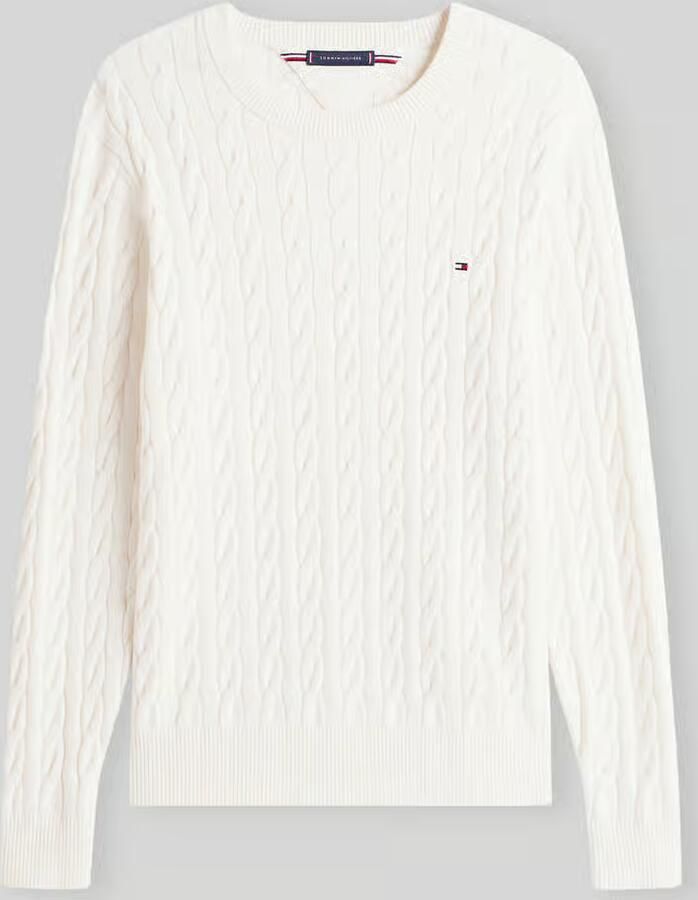 Tommy Hilfiger Gebreide trui CLASSIC CABLE CREW NECK met structuurbreisel en vlaglabel - Foto 7
