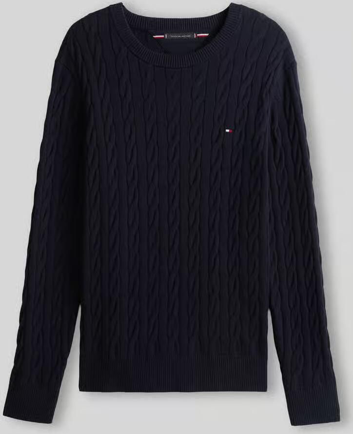 Tommy Hilfiger Gebreide trui CLASSIC CABLE CREW NECK met structuurbreisel en vlaglabel