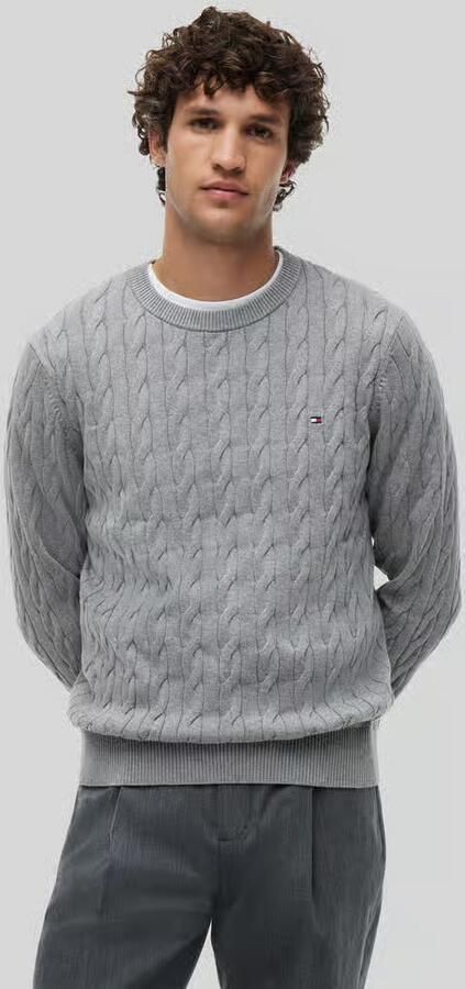 Tommy Hilfiger Gebreide trui CLASSIC CABLE CREW NECK met structuurbreisel en vlaglabel - Foto 13
