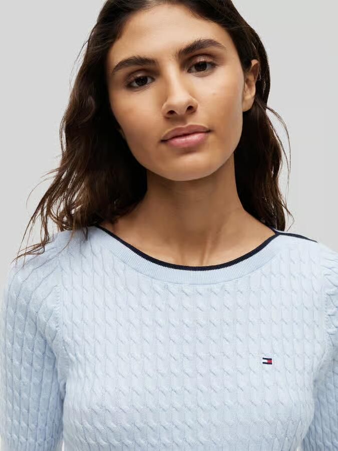 Tommy Hilfiger regular fit pullover van puur katoen met korte mouwen