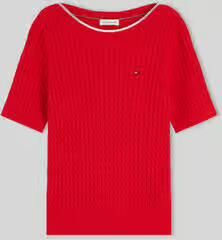 Tommy Hilfiger regular fit pullover van puur katoen met korte mouwen