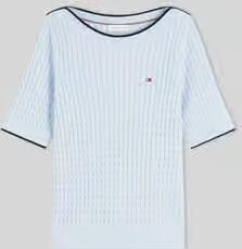 Tommy Hilfiger regular fit pullover van puur katoen met korte mouwen