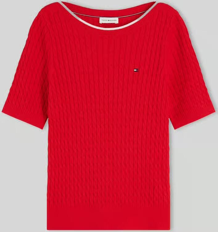 Tommy Hilfiger regular fit pullover van puur katoen met korte mouwen - Foto 2