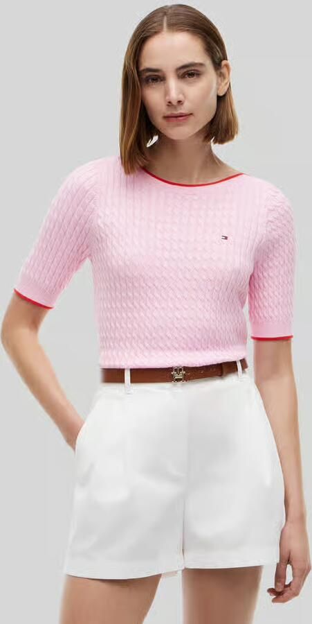 Tommy Hilfiger regular fit pullover van puur katoen met korte mouwen - Foto 4