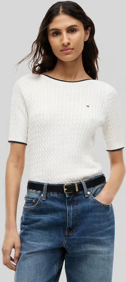 Tommy Hilfiger regular fit pullover van puur katoen met korte mouwen - Foto 6