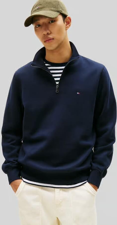 TOMMY HILFIGER Heren Truien & Vesten Essential Fleece 1 4 Zip Donkerblauw - Foto 4