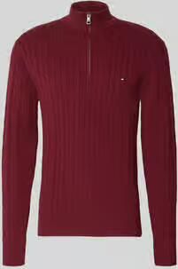 TOMMY HILFIGER Heren Truien & Vesten Classic Cotton Cable Zip Mock Bordeaux - Foto 4