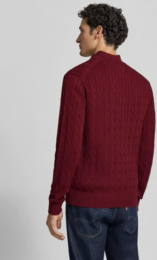 TOMMY HILFIGER Heren Truien & Vesten Classic Cotton Cable Zip Mock Bordeaux - Foto 6