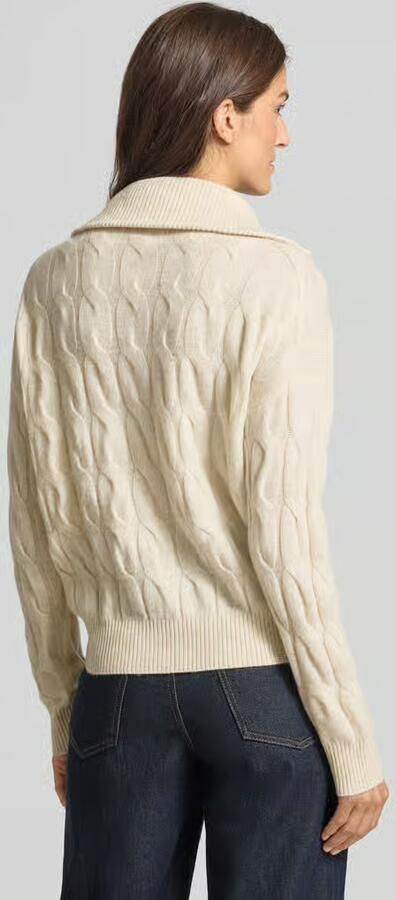 TOMMY HILFIGER Dames Truien & Vesten Soft Wool Cable 1 2 Zip Ls Swt Creme - Foto 5
