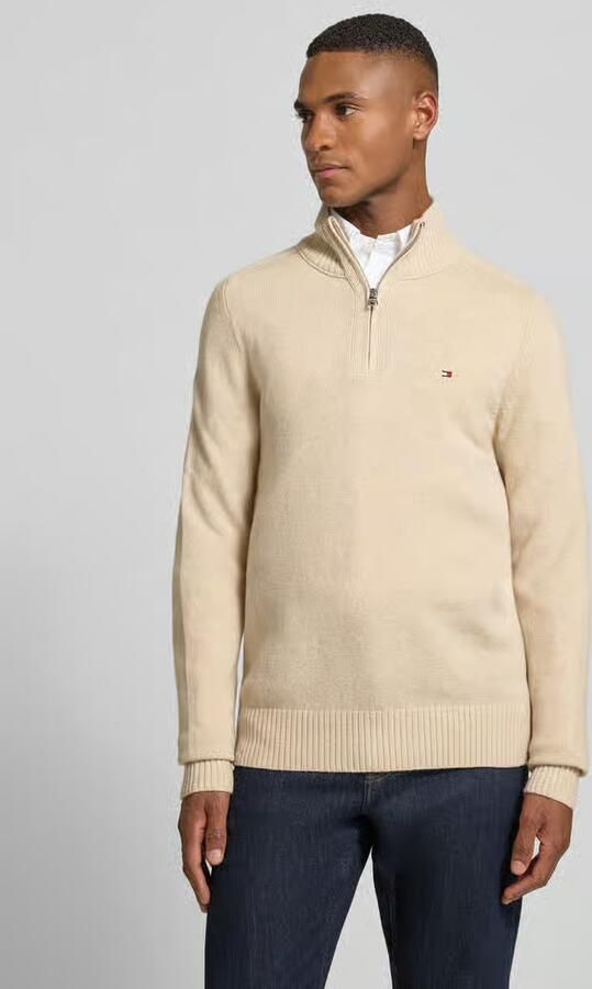 TOMMY HILFIGER Heren Truien & Vesten Lambswool Zip Mock Beige - Foto 6