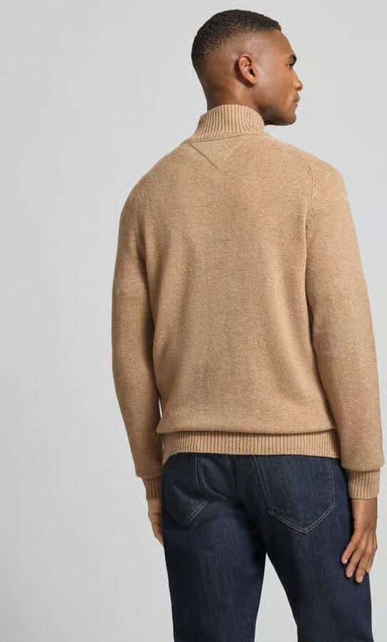 Tommy Hilfiger Pullover Half Zip Lambswool Safari Canvas Heather - Foto 3