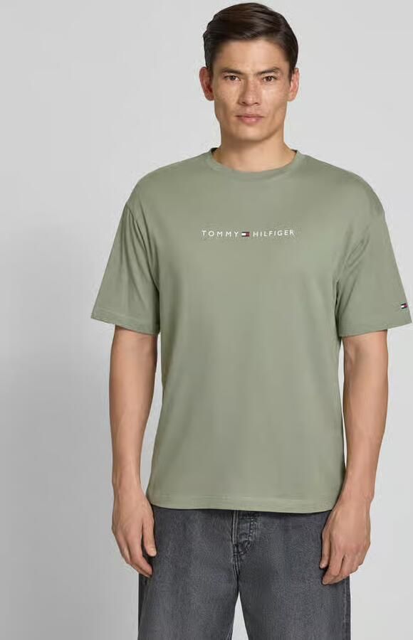 Tommy Hilfiger regular fit T-shirt met labelopschrift van puur katoen - Foto 4