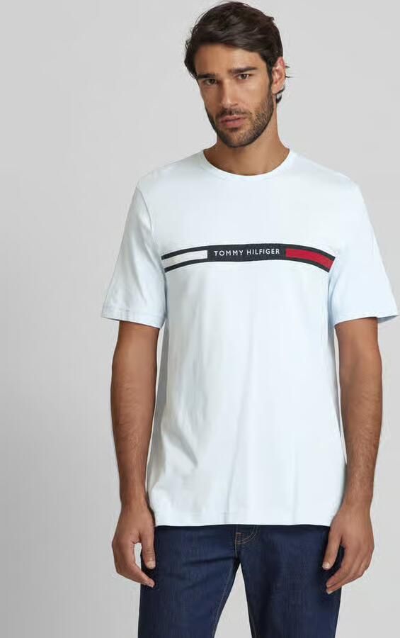 Tommy Hilfiger Regular fit T-shirt met labelstitching - Foto 3