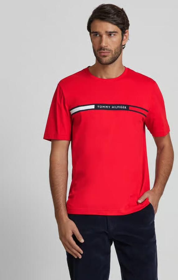 Tommy Hilfiger Regular fit T-shirt met labelstitching - Foto 16