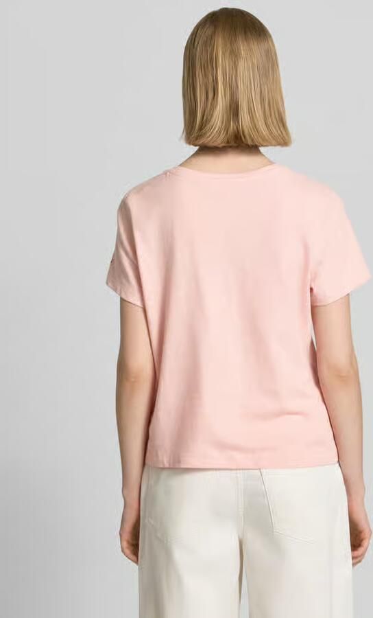 Tommy Hilfiger regular fit T-shirt van mix van katoen en linnen - Foto 3