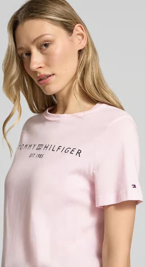 TOMMY HILFIGER Dames Tops & T-shirts Reg Corp Logo Lichtroze - Foto 8