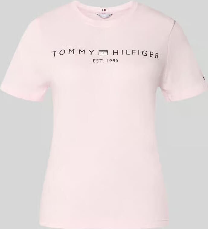 TOMMY HILFIGER Dames Tops & T-shirts Reg Corp Logo Lichtroze - Foto 9