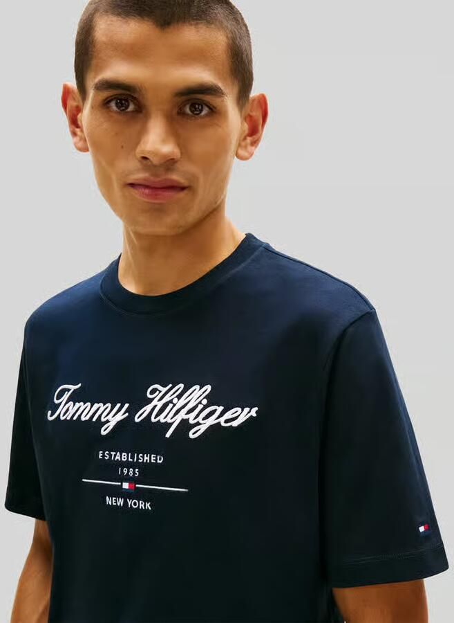 Tommy Hilfiger Embroidered Script T-Shirt Navy- Heren Navy - Foto 8