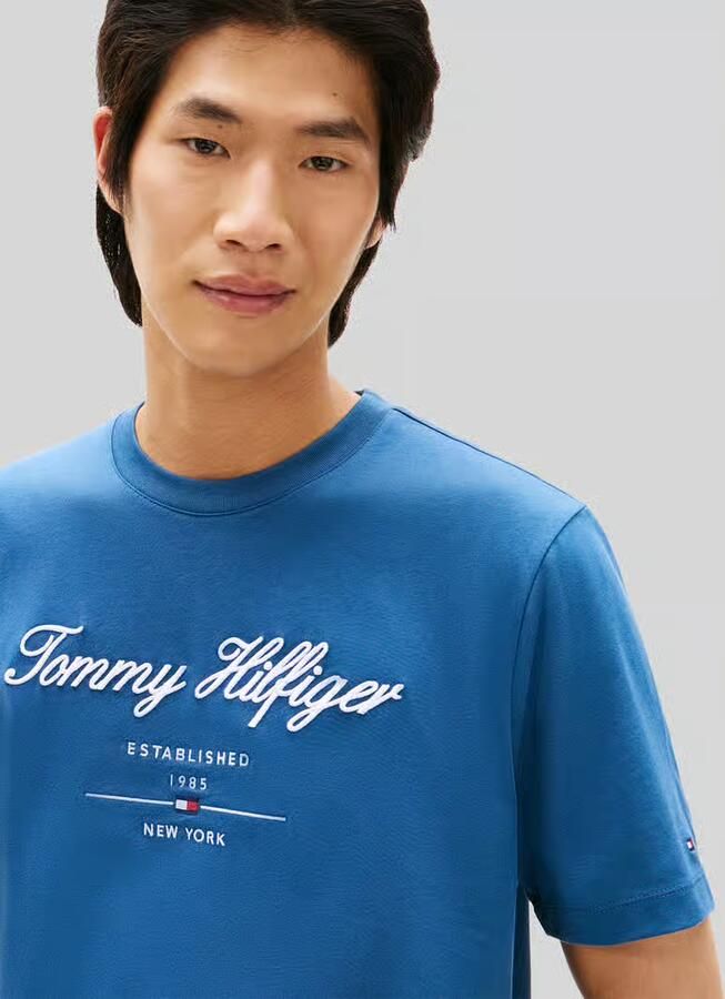 Tommy Hilfiger T-shirt SCRIPT LOGO TEE met opgestikt logo - Foto 3