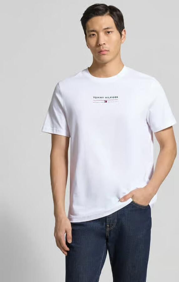 TOMMY HILFIGER Heren Polo's & T-shirts Brand Love Lockup Tee Wit - Foto 5