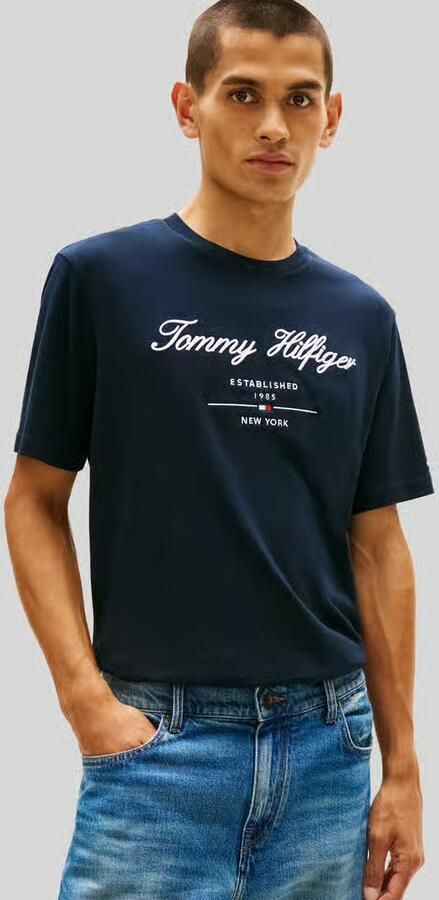 Tommy Hilfiger Embroidered Script T-Shirt Navy- Heren Navy - Foto 10