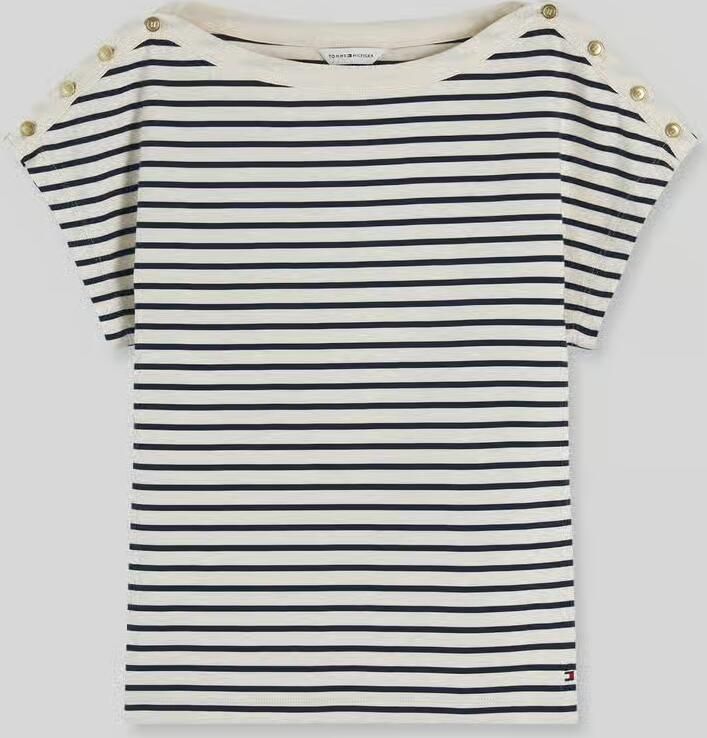 Tommy Hilfiger regular fit T-shirt van puur katoen met knoopdetails - Foto 2