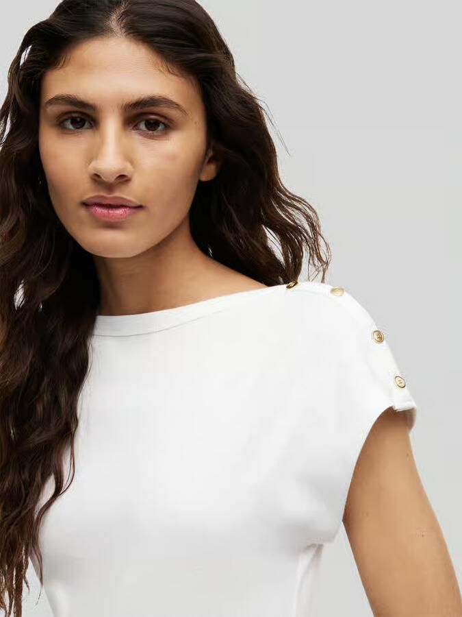 Tommy Hilfiger regular fit T-shirt van puur katoen met knoopdetails