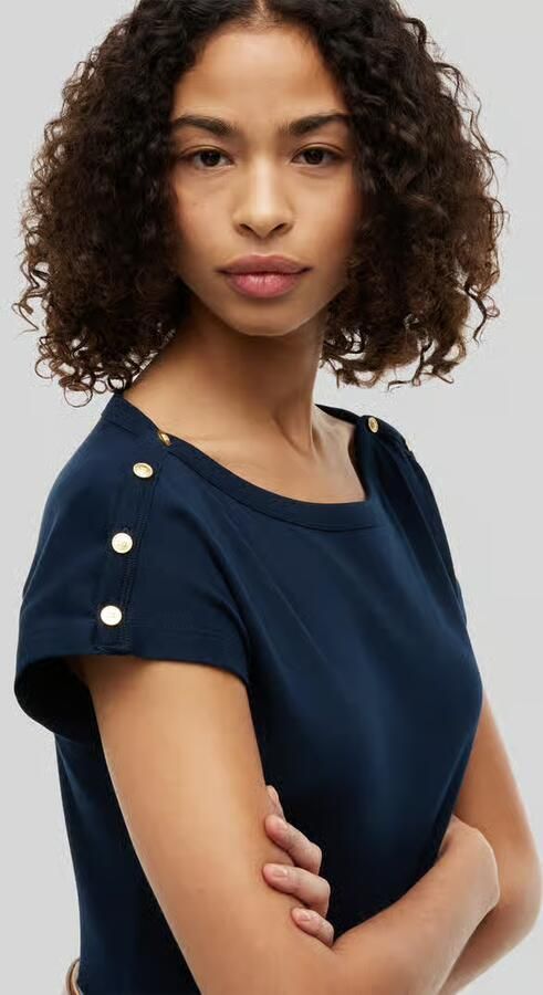 Tommy Hilfiger regular fit T-shirt van puur katoen met knoopdetails