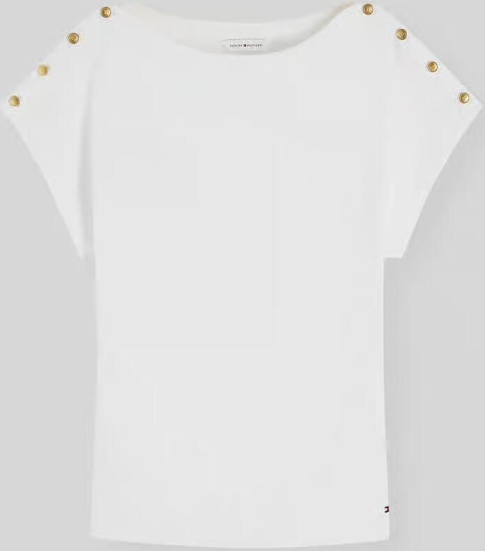 Tommy Hilfiger regular fit T-shirt van puur katoen met knoopdetails - Foto 2