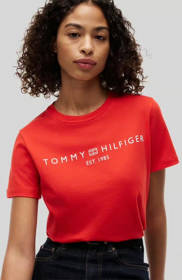 Tommy Hilfiger regular fit T-shirt van puur katoen met logoprint