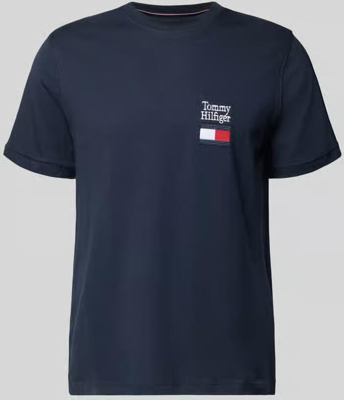 TOMMY HILFIGER Heren Polo's & T-shirts Brand Love Text Stack Tee Donkerblauw - Foto 5