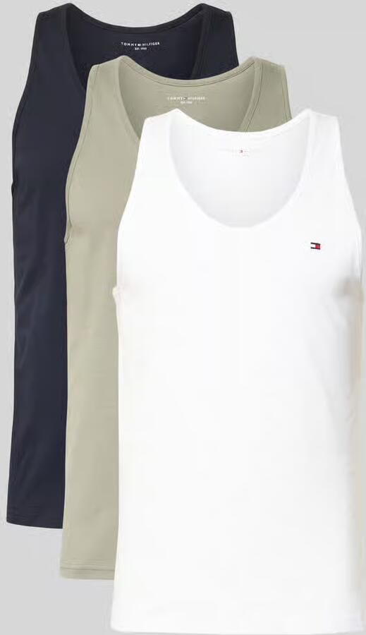 Tommy Hilfiger Regular fit tanktop van puur katoen in een set van 3 stuks
