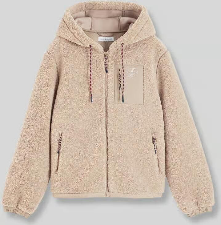 Tommy Hilfiger Regular fit teddy- webbontjack met gestikt logo