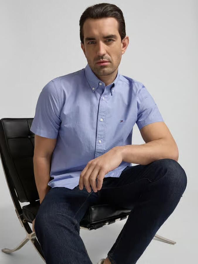 Tommy Hilfiger Regular Fit vrijetijdshemd van puur katoen